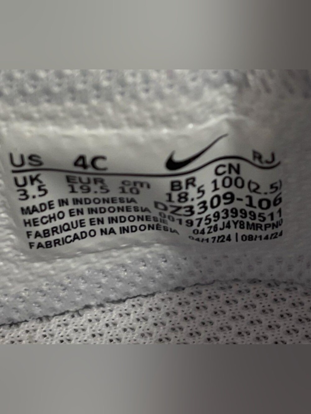 Nike Air Max 1 Easyon (TD) White Black Toddler Sneakers Size 4C NIB $65 - Picture 10 of 12